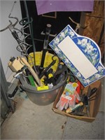 Bucket of Yard Tools & Items