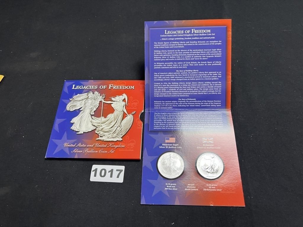 Legacies of Freedom US/British Cilver Coin Set