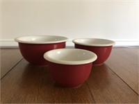 Vintage Set of Corning Ware Stoneware Bowls