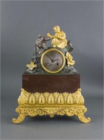 Old European Gilt Table Clock Working Condition