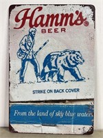 Hamm's Beer Replica Matchbook Cover Metal Sign