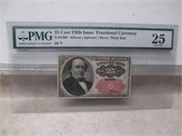 PMG Very Fine 25 Cent Fifth Issue Fractional