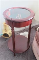 Round Hall or Side  Table With Display  27 x 15