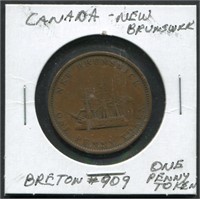 New Brunswick 1 Penny Breton #909 Token