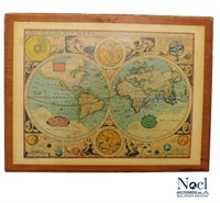 The World by John Speed 1627 Print on Wood
