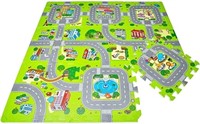 Road Rally Play Foam Floor Tiles for Kids-9PCS