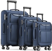 SHOWKOO 3-Piece Luggage Set, Blue