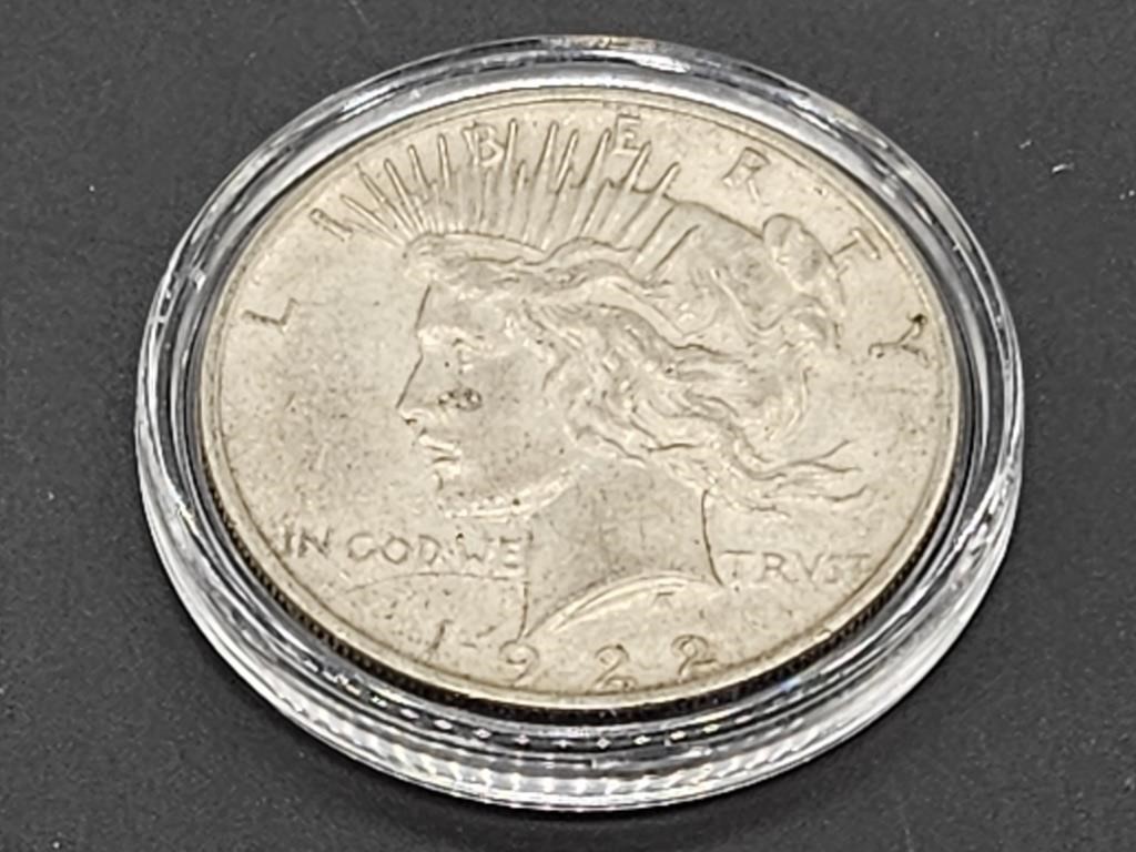 1922D Silver Liberty Peace Dollar In Sealed Bubble