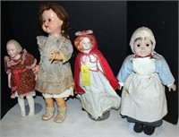 17 dolls & tote with related items