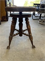 Piano Stool w/Claw & Ball Feet 14"Dia As Is