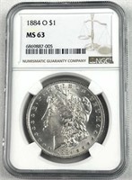 1884-O Morgan Silver Dollar NGC MS63