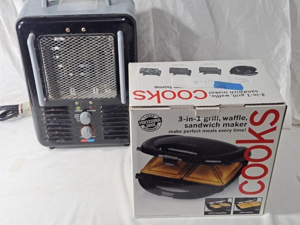 Used Cooks 3 in 1 Grill w/ Electric Heater