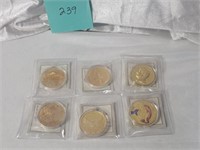 32g Coin Layered in 24k Gold, One w/ Swarovski...