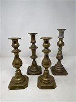 4-Brass Candlesticks (Tallest is 9 1-2" H)