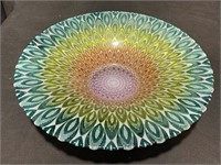 Carnival Glass - Peacock Coloured Bowl