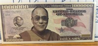 Tensen Gyatso million dollar banknote