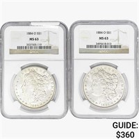 1884-O [2] Morgan Silver Dollar NGC MS63