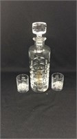 Decanter and two shot glasses