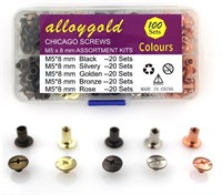 Alloygold 100 Sets Screw Rivets for Leather 5/16