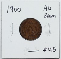 1900  Indian Head Cent   AU