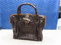 Real Gator Skin 13" Handbag Purse