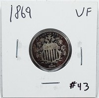 1869  Shield Nickel   VF