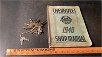VINTAGE CHEVROLET 1940 SHOP MANUAL AND ASSORTED