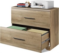 DEVAISE 2 Drawer Wood File Cabinet  Gray Oak