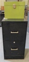 2 Drawer Black Metal File Cabinet & Metal File Box