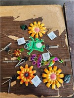 (6) Metal Wind Chimes- Frog, Flower, Peacock