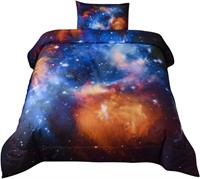 3D Galaxy Comforter Set Twin 2Pcs  68x88