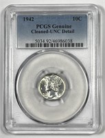 1942 Mercury Silver Dime PCGS UNC details