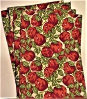 Set of 4 Apples Placemats Red Apples Fabric