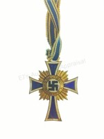 1938 Gold & Blue Enamel German Nsdap Mothers Cross