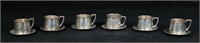 6 Austro-Hungarian 800 Silver Cups & Saucers