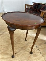 MAHOGANY HIGH CRUST QUEEN ANNE TABLE