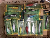 12 new in box Bass Pro lures