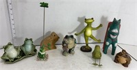 8 Frog Figurines