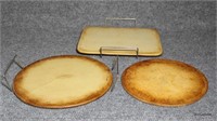 3pc Pampered Chef Baking Stones & 2 Carriers