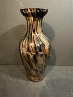 Black and Metallic Gold Vase 9"