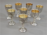 8 Small Silver Plated Cups