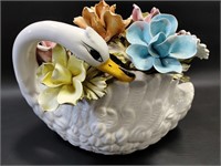 Swan Floral Capodimonte Made in Italy