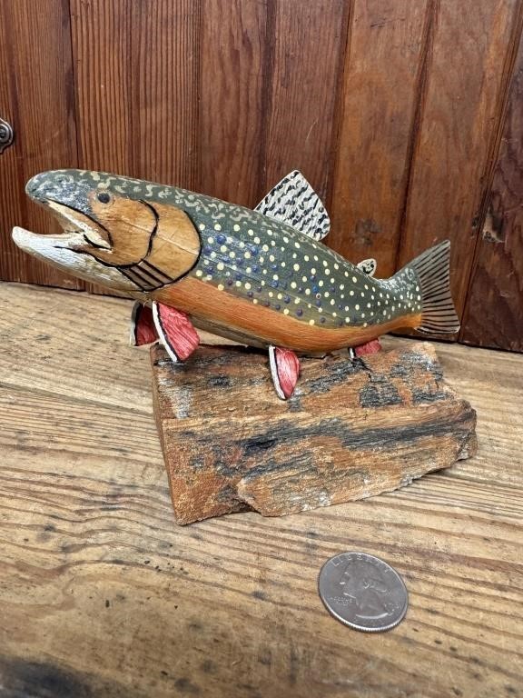 Hand Crafted, Hand Painted Wooden Fish Folk Art