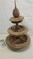 3-Tier Hand Carved Lazy Susan Serving Tray