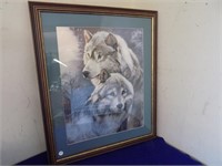 Framed Wolf Print 26.5inx 22.5in