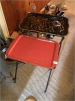 (2) Vintage Metal Folding Tray Tables