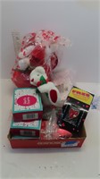 assorted Valentines day gifts and party supplies