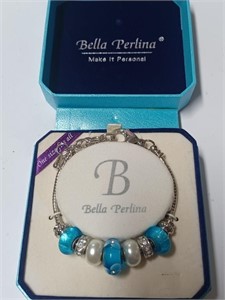 Bella Perlina Silvertone Bracelet w/ Beautiful
