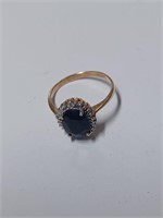 Tested 10K Black Stone Diamond Chip Ring-2.2g