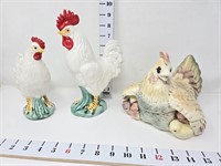 Chicken Covered Dish & Lefton Chickens